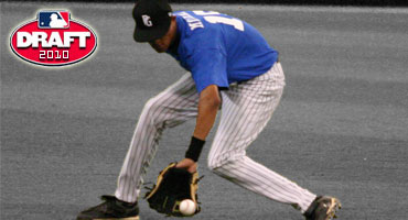 The Woodlands' Jameson Taillon pitches during a night game April